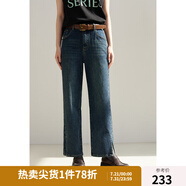 獨(dú)束大碼女裝顯瘦遮胯牛仔褲女春裝新款胖mm高腰寬松褲子 牛仔藍(lán) XL (尺碼：3) (尺碼：3)