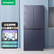 容聲（Ronshen）432升十字對開四門冰箱家用變頻風(fēng)冷無霜玻璃面板BCD-432WD11FPC 外觀微瑕