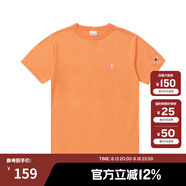 Champion冠軍棉T恤男夏季美式復(fù)古運(yùn)動情侶圓領(lǐng)簡約多巴胺穿搭短袖上衣女 橘色 S
