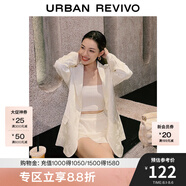 UR【鐘楚曦同款/新中式/HOT】女款提花裙褲短褲UWG640109 米白 XS