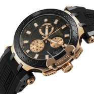 天梭（TISSOT）瑞士手表 競速系列硅膠石英男士手表T111.417.27.4 黑盤(pán) 硅膠帶 男表A 競速