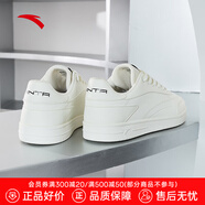 安踏（ANTA）板鞋男夏季低幫潮流小白鞋男士戶外輕便休閑運動鞋子 【A款】象牙白-1 41 (255mm)