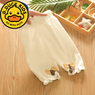 G.duck女童夏季防蚊褲2023新款嬰兒0-1-2-3歲4小寶寶夏裝寬松七分褲童裝 白色-燕尾蝶 66 適合年齡3-4個(gè)月