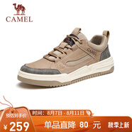 駱駝（CAMEL）男士潮流復(fù)古拼接運(yùn)動(dòng)休閑板鞋 G13A342155 小麥色 40