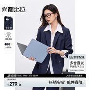 尚都比拉職業(yè)通勤西裝女春秋高級(jí)感面試正裝外套氣質(zhì)小西服 藏藍(lán)色  M 
