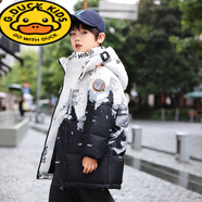 G.DUCKKIDS2023新款兒童服青少年男童中長(zhǎng)款中大童冬季外套加厚漸變童裝 雪山漸變 160 cm建議身高150-160cm10-12歲