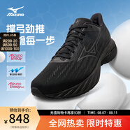 美津濃（MIZUNO）WAVE INSPIRE 21緩震回彈支撐型慢跑鞋 03/黑色/灰黑色(男) 40 (255mm)