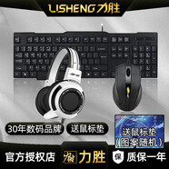 力勝KB-202有線(xiàn)鍵盤(pán)鼠標套裝臺式機電腦筆記本辦公家用防水電腦外接USB接口薄膜鍵盤(pán)外設吃雞游戲鍵鼠 KB-202鍵盤(pán)+001鼠標+耳機