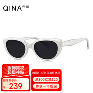 亓那（QINA）眼鏡趙露思同款窄框墨鏡女潮流貓眼防曬太陽(yáng)鏡七夕禮物QN3009A90