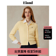 ELAND衣戀【含山羊絨】毛針織衫女下擺羅紋高智感毛衣2025春新款 淺黃色(31)L/Yellow M