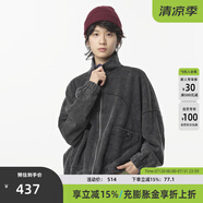 幻走（MOVEUP）2024冬季新款.FUN系列純棉復(fù)古織嘜跳點(diǎn)棉繩短款外套女 黑色 M