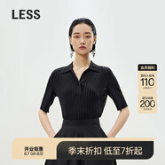 LESS【商場(chǎng)同款】2025年夏新款短袖套頭針織衫2P5312320 001本黑 M
