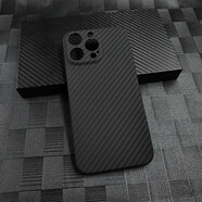 適用蘋果IPhone15系列凱夫拉手機殼保護套超薄磨砂防摔全包碳纖維 雙攝(6.1全包)精孔款-4孔1500d黑灰色 iPhone15Plus