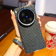 普邁鑫vivox200s手機殼星耀方格vivo X200Ultra保護套電鍍無邊框皮套x20 vivoX200 Ultra-無邊框-星耀方格黑 vivo 其他型號