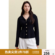 獨(dú)束大碼女裝針織衫V領(lǐng)紅色毛衣女2024冬大碼胖mm泡泡袖收腰上衣 靜謐黑 XL (尺碼：3)