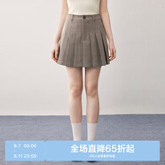 樂町甜美學(xué)院風(fēng)A字半身裙秋季新款門襟這幾前百褶設(shè)計JK風(fēng)短裙 彩格（現(xiàn)貨） S