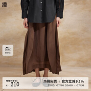 播高腰半身裙女2024春季新款氣質(zhì)通勤顯瘦傘裙DDR2BD5525 6O90 XS