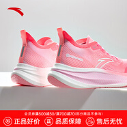 安踏（ANTA）馬力丨跑步鞋女鞋競速碳板跑步鞋馬拉松緩震跑鞋運動鞋女訓(xùn)練 蛋白紅/熒光冷桃粉/熒光嫩粉-13 37.5 (235mm)