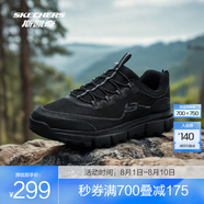 斯凱奇（Skechers）2025新款男士戶外登山鞋輕便耐磨提拉方便穿脫大底 全黑色/BBK 39.5