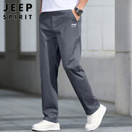 JEEP SPIRIT吉普休閑褲男寬松春夏季直筒褲子男士商務男褲 深灰色 29