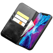 洽利 QIALINO適用iPhone15/16promax手機(jī)殼14plus真皮蘋果12/13保護(hù)套16e翻蓋 經(jīng)典黑色翻蓋插卡 iPhone 14
