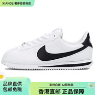 耐克（NIKE）CortezBasicSL舒適輕便減震低幫兒童跑步鞋白黑 35.5
