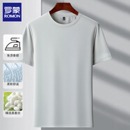 羅蒙（ROMON）桑蠶絲短袖t恤男2025夏季新款圓領薄款透氣涼感半袖體恤衫 象牙白 XL