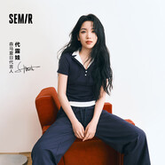 森馬（Semir）代露娃|polo衫女短款辣妹襯衫2025夏刺繡涼感緊身T恤09325115005
