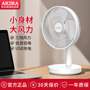 愛家樂AKIRA桌面usb充電長續(xù)航小型迷你循環(huán)風(fēng)扇多檔調(diào)節(jié)辦公室宿舍適用 白色FS-201