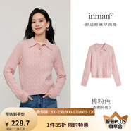 茵曼（INMAN）毛衣女POLO領(lǐng)2025春季套頭針織衫女裝新款通勤長袖毛衣上衣 桃粉色 M