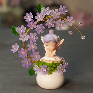 流芷成品-夢幻四色仙女花藝小盆栽優(yōu)雅桌擺擺件打造辦公室與臥室意境 5個顏色備注或私信客服15.5厘米左右 普通款