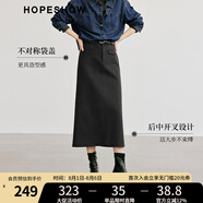 紅袖氣質(zhì)直筒長(zhǎng)裙冬季2024新款女裝質(zhì)感后開(kāi)叉顯瘦通勤小眾加長(zhǎng)半身裙 黑050 M