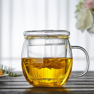 美斯尼 泡茶杯玻璃水杯子 茶水分離杯花茶杯綠茶杯居家用茶具 茗韻杯500ml