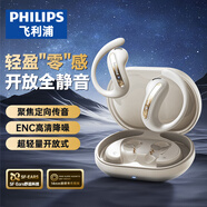 飛利浦（PHILIPS）[2025新款-金榜第1名]藍牙耳機掛耳開(kāi)放式骨傳導概念無(wú)線(xiàn)耳機運動(dòng)音樂(lè )降噪適用蘋(píng)果華為T(mén)AQ2120-白