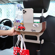 汽車(chē)座椅后背收納盒掛袋車(chē)載夾縫隙置物盒箱好物必備車(chē)內用品大全 二合一收納盒-黑色-招財貓