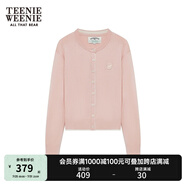 Teenie Weenie小熊女裝春簡(jiǎn)約柔軟親膚毛針織空調(diào)開(kāi)衫薄款毛衣披肩 粉色 M