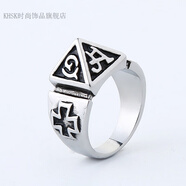 KHSK老鳳凰999純銀足銀夜光戒指潮流日韓個(gè)性霸氣指環(huán)龍頭戒指男戒指 紅色 金字塔戒指