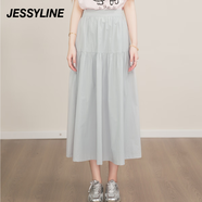 JESSYLINE夏季專柜款 杰茜萊高腰百搭a字半身裙 422212097 淺灰色 XS