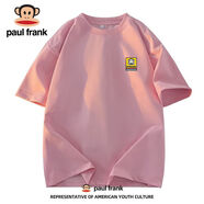 大嘴猴（paul frank）潮牌純棉7A級精梳棉短袖T恤男女同款夏季新 7A級純棉短袖【亮粉#彩條猴頭】 L 120-135斤
