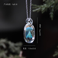奧洛勛定制琉璃水母吊墜工玻璃飾品水晶吊墜生日禮物輕奢小眾女生高顏值 秘境水母吊墜+925銀項(xiàng)鏈+pe禮盒