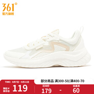 361度女鞋運動鞋夏季新款柔步女透氣跑鞋跳繩鞋 羽毛白/香檳金 39