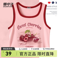 雪中飛粉色吊帶背心女2025新款夏季氣質(zhì)辣妹穿搭小個(gè)子修身顯瘦無袖上衣 淺粉紅448F筆刷櫻桃 S 155/80A推薦尺碼80-95