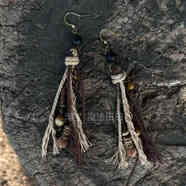 CLCEY手作項(xiàng)圈耳環(huán)藏式木制牛皮繩新中式項(xiàng)圈項(xiàng)鏈小眾飾品復(fù)古個性項(xiàng)圈 短款耳勾款10厘米左右