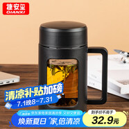 GIANXI高硼硅耐高溫玻璃杯夏季雙層防摔水杯帶茶隔節(jié)日禮物 430ml