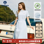Navigare意大利小帆船女士短袖Polo裙休閑連衣裙2322874503 冰水藍 XL 