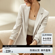 尚都比拉春秋氣質(zhì)通勤西服女士外套職業(yè)正裝簡約小西裝女高級感 云霜 XL 