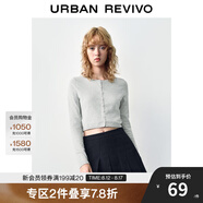 UR秋季新款女裝曠野美拉德百搭修身針織開(kāi)衫UWB940014 粉灰 L
