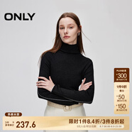 ONLY秋季舒適修身顯瘦螺紋高領(lǐng)毛衣針織衫女|124313004 H1Z 黑色 L (170) 88A
