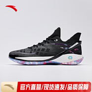 安踏（ANTA）輕狂丨氮科技籃球鞋男低幫透氣實戰(zhàn)運動鞋 黑/藤蘿紫-3 42.5