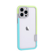 維諾亞適用蘋果16手機(jī)殼iPhone15promax邊框式散熱透氣防摔14pus 綠藍(lán)撞色美感無背板助力散熱 iPhone16